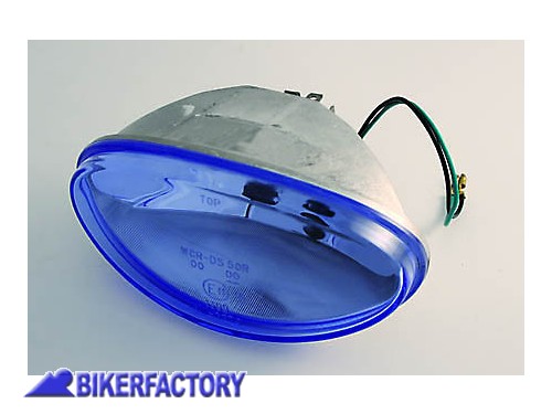 Inserto per faro ovale 167x107 mm con vetro trasparente o blu (lampada H4) - Prodotto generico non specifico per questo modello di moto