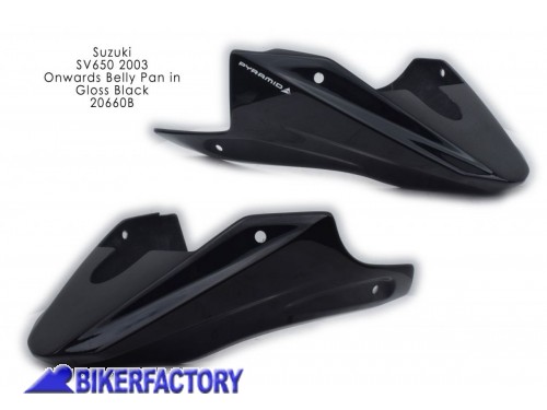 BikerFactory Puntale motore spoiler PYRAMID colore Gloss Black nero lucido x SUZUKI SV 650 PY05 20660B 1018763