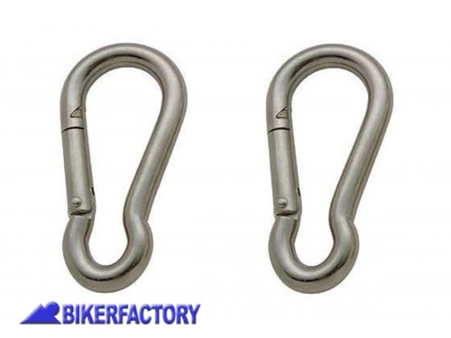 BikerFactory Coppia moschettoni in acciaio 40 mm BKF 07 8917 1019457