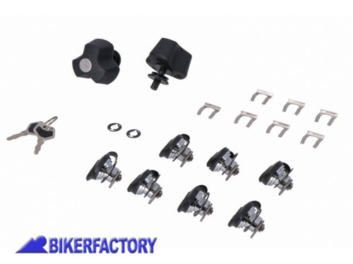 BikerFactory Kit serrature TRAX con chiusure di sicurezza antifurto per telai laterali PRO SW Motech QUICK LOCK QLS 00 095 15100 1046497