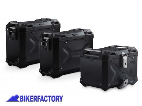 BikerFactory Kit avventura bagagli borse laterali e bauletto TRAX ADVENTURE SW Motech colore nero per TRIUMPH Tiger 800 XC XCx XCa XR XRx XRT ADV 11 748 75001 B 1038399