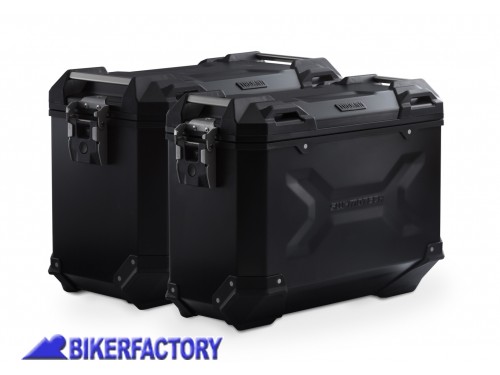 BikerFactory Kit borse laterali in alluminio SW Motech TRAX ADVENTURE 37 45 colore nero con telai PRO per BMW F 650 700 800 GS KFT 07 559 70001 B 1032581