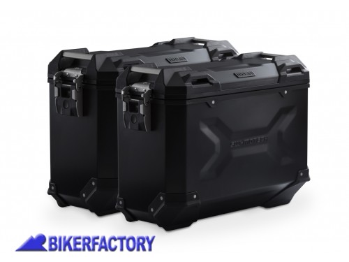 BikerFactory Kit borse laterali in alluminio SW Motech TRAX ADVENTURE 37 45 colore nero con telai PRO per MOTO GUZZI V85 TT KFT 17 925 70000 B 1042142