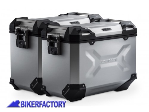 BikerFactory Kit borse laterali in alluminio SW Motech TRAX ADVENTURE 45 45 colore ARGENTO per Honda NT1100 KFT 01 052 70100 S 1048715