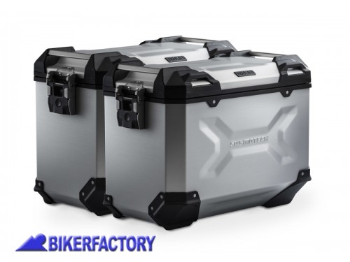 BikerFactory Kit borse laterali in alluminio SW Motech TRAX ADVENTURE 45 45 colore argento con telai PRO per BMW F 900 X XR 19 in poi KFT 07 949 70100 S 1044368