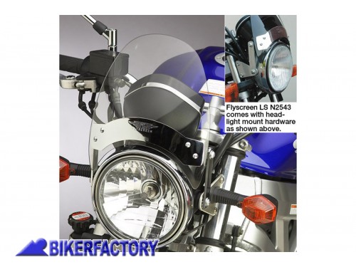 BikerFactory Cupolino parabrezza screen Flyscreen Mod N2543 National Cycle alt 21 6 cm larg 23 5 cm Trasparente N2543 1001780