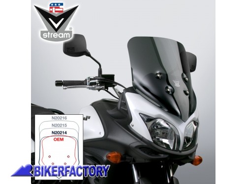 BikerFactory Cupolino parabrezza screen National Cycle VStream Sport per Suzuki DL 650 V Strom 12 in poi Alt 48 0 cm Larg 45 0 cm ca N20214 1024978