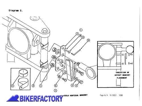 BikerFactory Kit di aggancio per cupolini Heavy Duty National cycle colore nero KIT HA 1049929