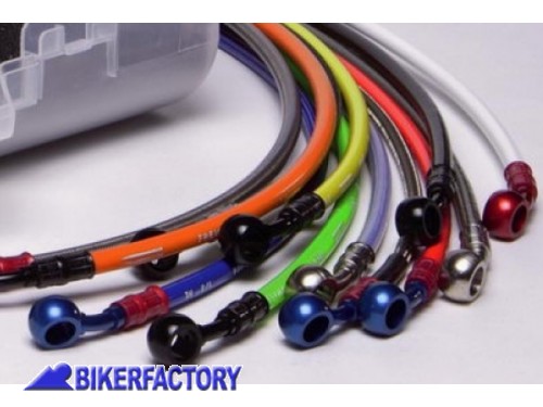 BikerFactory Kit tubi freno Frentubo tipo 1 con tubi e raccordi in acciaio per Kawasaki Z 1000 03 04 05 06 1016254