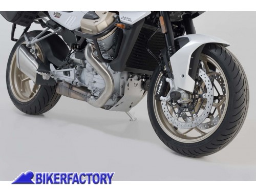 BikerFactory Paracoppa paramotore protezione sottoscocca SW Motech in alluminio ARGENTO per Moto Guzzi V100 Mandello S MSS 17 038 10000 S 1048495