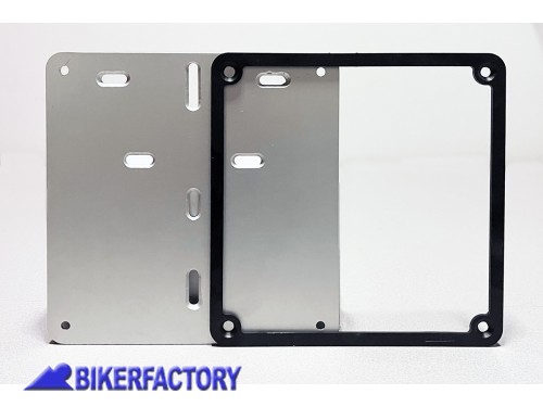 BikerFactory Portatarga in alluminio anodizzato colore ARGENTO con cornice NERA per BMW R 80 GS 1 serie R 80 ST BKF 07 9028 1047877