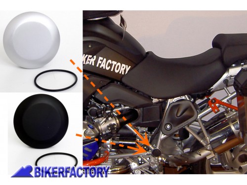 BikerFactory Tappo telaio lato Sinistro colore ARGENTO x BMW R 1200 GS R S ST BKF 07 2707 1024886