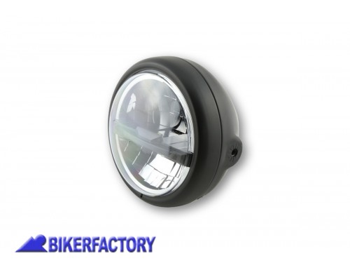 BikerFactory Faro anteriore rotondo a LED HIGHSIDER PECOS TYPE 5 da 3 4 con aggancio laterale colore nero Prodotto generico non specifico per questo modello di moto PW 00 223 215 1039810