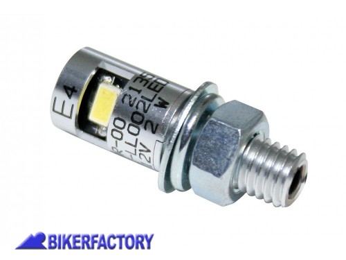 BikerFactory Luce targa a LED rotonda con filettatura M8 Prodotto generico non specifico per questo modello di moto PW 00 256 062 1031321