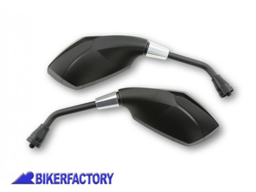 BikerFactory Coppia specchietti retrovisori universali Dx Sx mod RAVENNA nero Prodotto generico non specifico per questo modello di moto PW 00 301 095 1028295