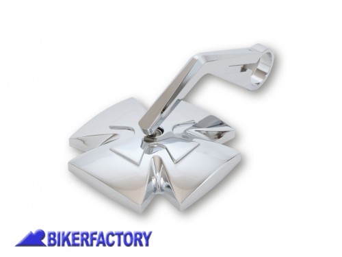 BikerFactory Specchietto retrovisore mod IRON CROSS cromato Prodotto generico non specifico per questo modello di moto PW 00 301 113 1027826