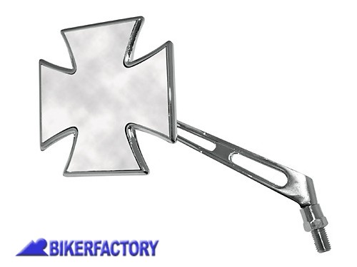 BikerFactory Specchietto retrovisore sinistro mod GOTHIC cromato Prodotto generico non specifico per questo modello di moto PW 00 301 247 1027830