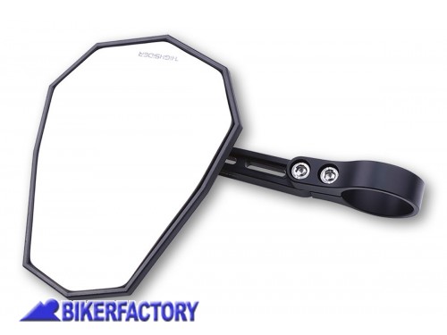 BikerFactory Specchietto retrovisore universale mod STEALTH X5 nero aggancio manubrio PW 00 301 454 1039844