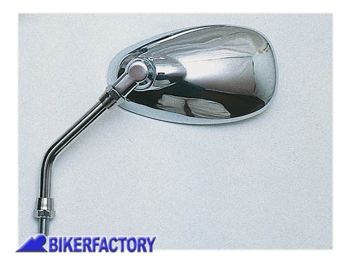BikerFactory Specchietto retrovisore universale mod VIRAGO cromato lato sinistro destro Prodotto generico non specifico per questo modello di moto PW 00 301 301 1028297
