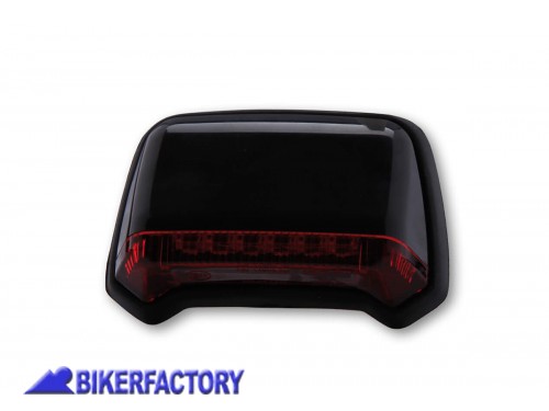 Faro posteriore a LED modello FENDER - corpo nero e  vetro rosso - Prodotto generico non specifico per questo modello di moto