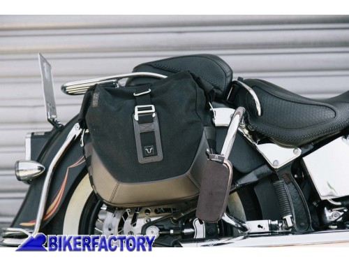 Kit completo borse laterali SW-Motech Legend Gear LC2 sx (13,5 lt) + LC2 dx (13,5 lt) + telai laterali SLC (sx + dx) per HARLEY DAVIDSON Softail Deluxe, Heritage Classic - ULTIMI IN STOCK