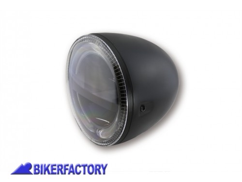 Faro LED anteriore HIGHSIDER Ø14,6 cm modello CIRCLE - fissaggio laterale - colore nero - Prodotto generico non specifico per questo modello di moto