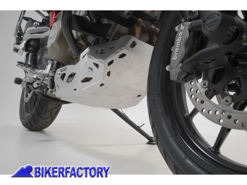 Paracoppa / paramotore / protezione sottoscocca SW-Motech in alluminio ARGENTO per Ducati Multistrada V4