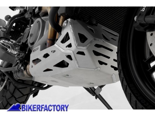 Paracoppa / paramotore / protezione sottoscocca SW-Motech in alluminio colore ARGENTO per Harley-Davidson Pan America