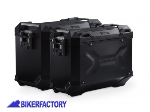Kit borse laterali in alluminio SW-Motech TRAX ADVENTURE 45 / 37 colore nero con telai PRO per TRIUMPH TIGER 1200 GT / RALLY Explorer
