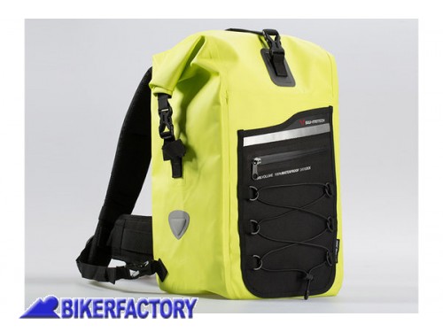 BikerFactory Zaino antipioggia impermeabile SW Motech Drybag 300 Giallo Neon Nero da 30 lt BC WPB 00 011 10000 Y 1030801
