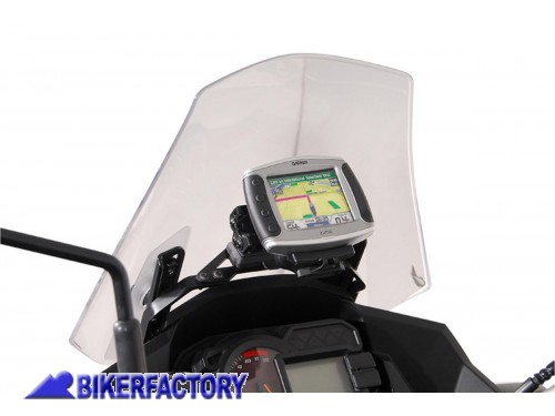BikerFactory Supporto SW Motech agganci cupolino per GPS con QUICK LOCK specifico per KAWASAKI Versys 1000 GPS 08 646 10500 B 1020275
