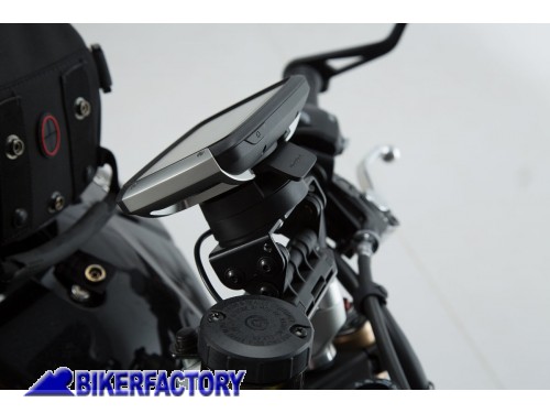 BikerFactory Supporto SW Motech base manubrio per GPS con QUICK LOCK per TRIUMPH Speed Triple 1050 S R RS GPS 11 646 10301 B 1018295