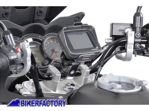 BikerFactory Supporto metallico SW Motech per manubri %C3%98 26 mm per fissaggio navigatori GPS e componenti elettronici GPS 00 308 10101 S 1000076