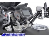 BikerFactory Supporto metallico SW Motech per manubri %C3%98 28 mm per fissaggio navigatori GPS e componenti elettronici GPS 00 308 10201 S 1019755