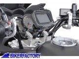 BikerFactory Supporto metallico SW Motech per manubri %C3%98 32 mm per fissaggio navigatori GPS e componenti elettronici GPS 00 308 10301 S 1019543