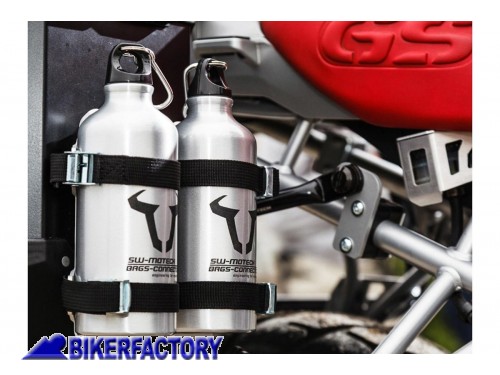 BikerFactory Kit 2 borracce in alluminio 0 6 Lt per moto per borse SW Motech TRAX ALK 00 165 30800 S 1018662
