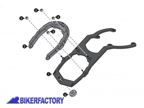 BikerFactory Kit adattatore aggancio borse serbatoio SW Motech Quick Lock PRO TANKRING per CFMoto 800MT TRT 00 787 22000 B 1048555