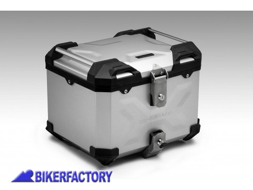 BikerFactory Kit portapacchi STREET RACK e bauletto TOP CASE 38 lt in alluminio SW Motech TRAX ADVENTURE colore argento per HONDA CB 650 F BAD 01 529 16000 S 1044558