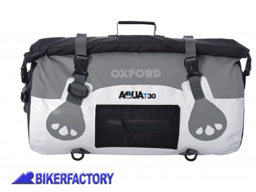 BikerFactory Borsa impermeabile OXFORD Aqua T30 colore antracite bianco 30 lt OXF 00 OL970 1033535