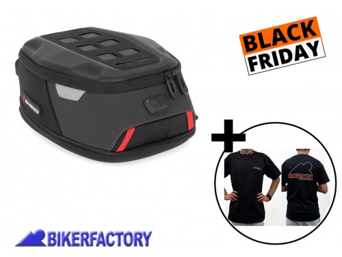 BikerFactory Kit Black Friday Borsa serbatoio PRO Quick Lock DAYPACK SW Motech 5 8 lt e T Shirt bikerfactory 1047353