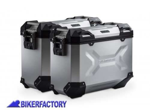 BikerFactory Kit borse laterali in alluminio SW Motech TRAX ADVENTURE 37 37 colore ARGENTO per XL750 Transalp KFT 01 070 70000 S 1048513