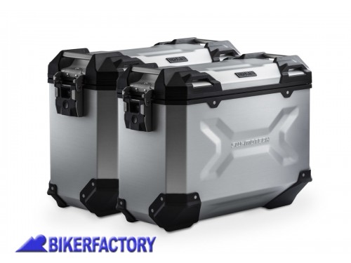 BikerFactory Kit borse laterali in alluminio SW Motech TRAX ADVENTURE 37 37 colore argento con telai PRO per BMW F 900 X XR 19 in poi KFT 07 949 70000 S 1044366