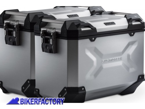 BikerFactory Kit borse laterali in alluminio SW Motech TRAX ADVENTURE 37 37 colore argento con telai PRO per HONDA CRF1100L Africa Twin KFT 01 950 70101 S 1046900