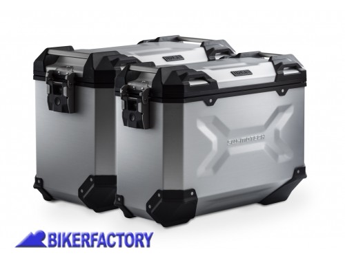 BikerFactory Kit borse laterali in alluminio SW Motech TRAX ADVENTURE 37 45 colore argento per BMW R 850 1100 1150 GS KFT 07 093 70000 S 1032214