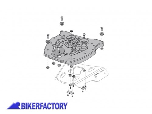 BikerFactory Piatto adattatore per portapacchi SW Motech ALU RACK a sgancio rapido per bauletti TRAX GPT 00 152 400 1040366