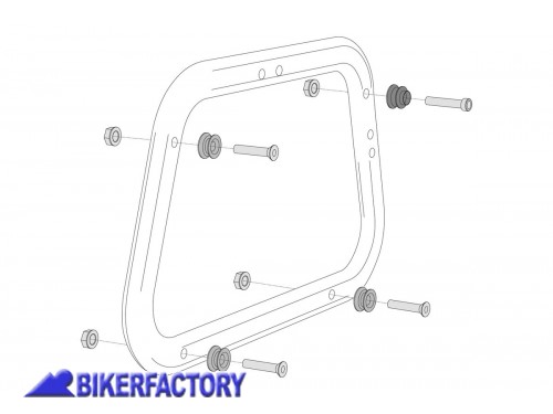 BikerFactory Kit adattatori funghetti telai EVO SW Motech per borse AERO KFT 00 152 22500 B 1001157
