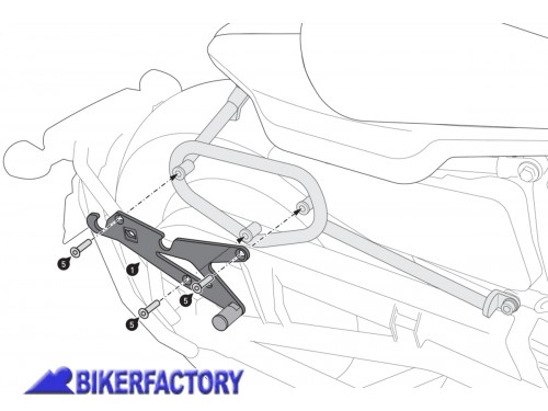 BikerFactory Piatto adattatore DESTRO SW Motech per montare borse SLH su telaietti SLC HTA 00 682 16000 1048294