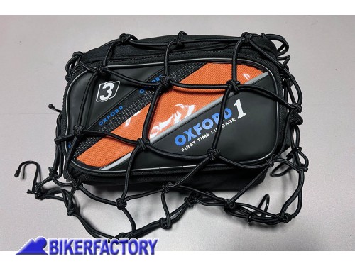 BikerFactory Marsupio OXFORD 1 per Bikers completo di rete elastica ragno Strisce colorate intercambiabili e dettagli riflettenti OXF OL439 395 115 1027992