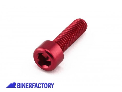 BikerFactory Vite brugola in ERGAL M5x20 mm testa cilindrica Colore ROSSO BKF 00 M5X20RD 1047823