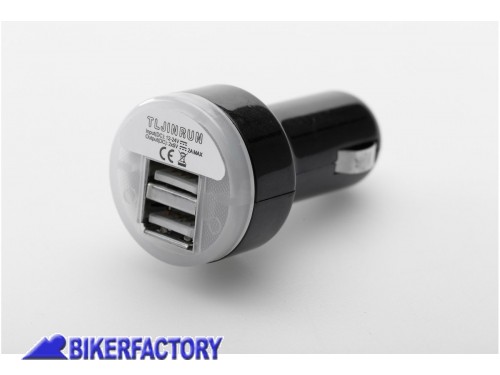 BikerFactory Adattatore SW Motech da presa accendisigari a doppia presa USB EMA 00 107 12000 1028413